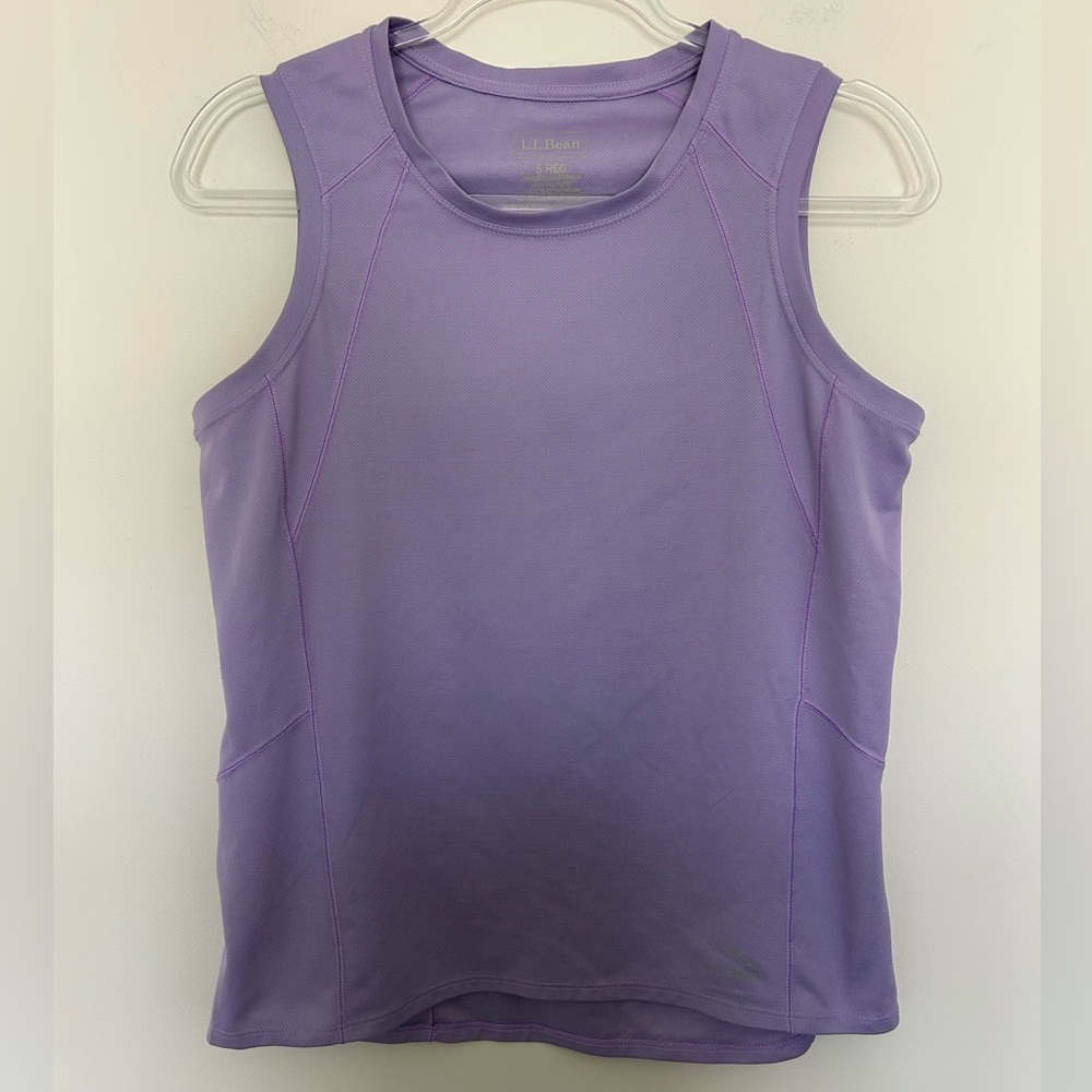 L.L. Bean light purple athletic tank top with back zip pocket size‎ small